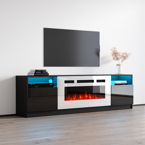 Orren Ellis Delaine TV Stand for TVs up to 88" with Electric Fireplace